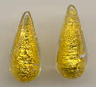 Teardrops 26x12 MM, Gold Foil/Crystal